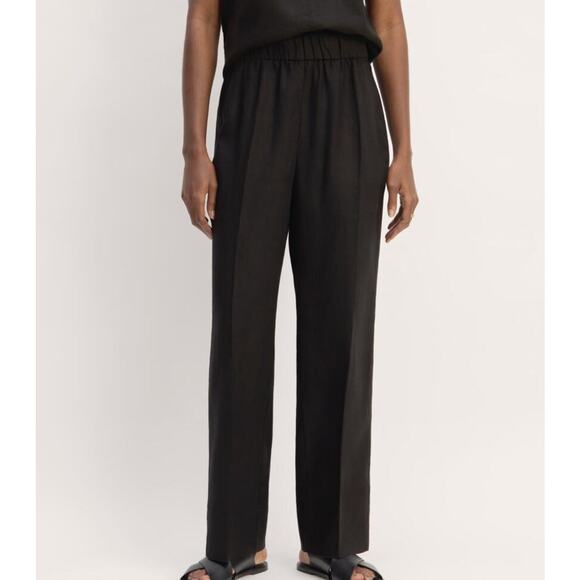NWOT Everlane The Linen Easy Pant In Black Size XL